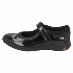 Girls Clarks Shell Detailed School Shoes Sea Shimmer K - Black, UK 10 Child