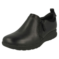 Mens Clarks Unstructured Lace Up Shoes Un Brawley Lace - Black, UK 7