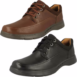 Mens Clarks Unstructured Lace Up Shoes Un Brawley Lace - Black, UK 8