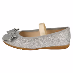 Girls Clarks Glitter Bow Detailed Shoes Dance Bow K - Silver, UK 12.5 Child