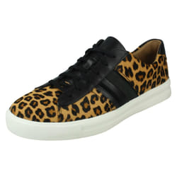 Ladies Clarks Casual Lace Up Shoes Un Maui Band - Animal Print, UK 7