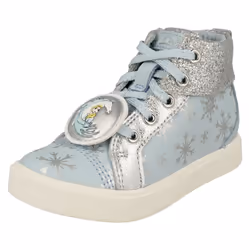 Girls Clarks Elsa Detailed Frozen Hi Top Trainers City Ice T - Blue, UK 5 Infant