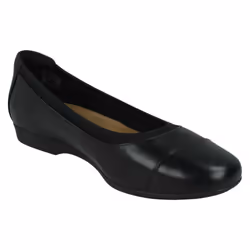 Ladies Clarks Flat Ballerinas Un Darcey Cap2 - Black, UK 4