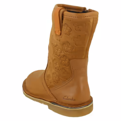 Girls Clarks Casual Mid Calf Boots Comet Pop - Tan, UK 6.5 Infant