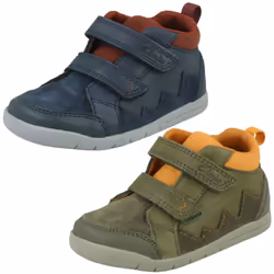 Boys Clarks Hook & Loop Casual Ankle Boots Rex Park - Navy, UK 5.5 Infant