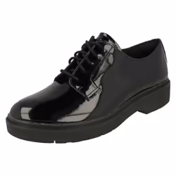 Ladies Clarks Chunky Sole Lace Up Shoes Witcombe Lace - Black, UK 4.5