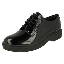 Ladies Clarks Chunky Sole Lace Up Shoes Witcombe Lace - Black, UK 4.5