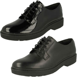 Ladies Clarks Chunky Sole Lace Up Shoes Witcombe Lace - Black, UK 4.5