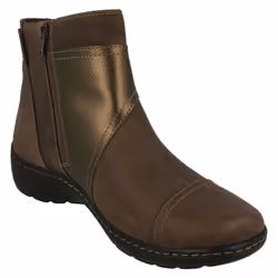 Ladies Clarks Strap Detailed Ankle Boots Cora Tropic - Taupe, UK 6