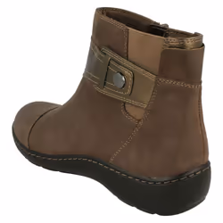 Ladies Clarks Strap Detailed Ankle Boots Cora Tropic - Taupe, UK 6.5