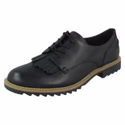 Ladies Clarks Lace Up Smart Shoes Griffin Mabel - Black, UK 4.5