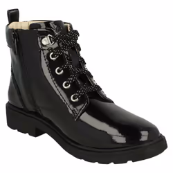 Girls Clarks Lace Up Detailed Ankle Boots Astrol Lace - Black, UK 10 Child
