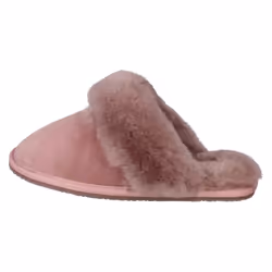 Ladies Clarks Cosy Mule Slippers Warm Lux - Pink, UK 4