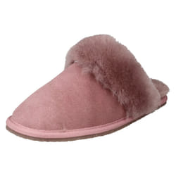 Ladies Clarks Cosy Mule Slippers Warm Lux - Pink, UK 8