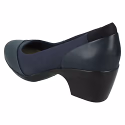 Ladies Clarks Court Shoes Emily Alexa - Black Combi Leather - UK Size 4.5D - EU Size 37.5 - US Size 7M - Navy, UK 6