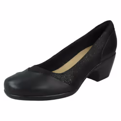 Ladies Clarks Court Shoes Emily Alexa - Black Combi Leather - UK Size 4.5D - EU Size 37.5 - US Size 7M - Black, UK 6