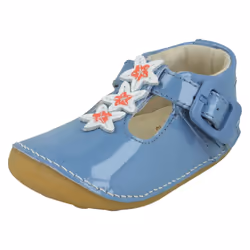 Girls Clarks Casual First Shoes Tiny Mist - Navy, UK 2 Infant