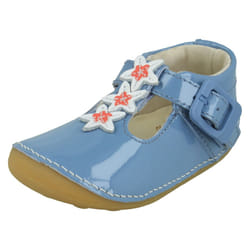 Girls Clarks Casual First Shoes Tiny Mist - Navy, UK 2 Infant