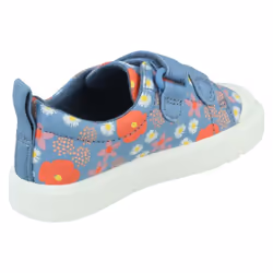 Girls Clarks Casual Shoes City Bright - Blue Floral Textile - UK Size 4.5F - EU Size 20.5 - US Size 5M - Blue, UK 5.5 Infant