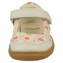 Girls Clarks Casual Shoes Flash Bright T - Ivory Combination Leather - UK Size 4.5F - EU Size 20.5 - US Size 5M - Ivory, UK 5.5 Infant