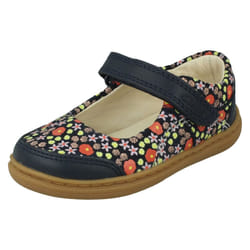 Girls Clarks Casual Shoes Flash Bright - Navy, UK 6.5 Infant