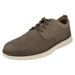Mens Clarks Smart/Casual Lace Up Shoes Braxin Low - Grey, UK 9.5