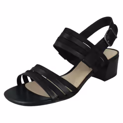 Ladies Clarks Heeled Slingback Sandals Caroleigh Bess - Black, UK 7