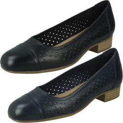 Ladies Clarks Flat Loafer Shoes Juliet Cedar - Black, UK 4