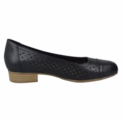 Ladies Clarks Flat Loafer Shoes Juliet Cedar - Black, UK 5