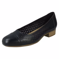 Ladies Clarks Flat Loafer Shoes Juliet Cedar - Black, UK 6