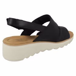 Ladies Clarks Wedge Heeled Strappy Sandals Jillian Pearl - Navy, UK 7