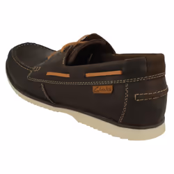 Mens Clarks Lace Up Deck Shoes Noonan Lace - Brown, UK 7
