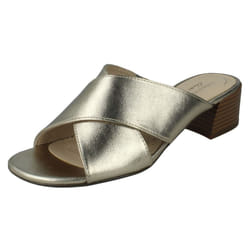 Ladies Clarks Casual Backless Sandals Caroleigh Erin - Gold, UK 5.5