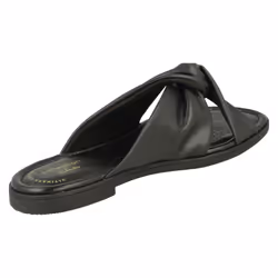 Ladies Clarks Knot Detailed Mule Sandals Reyna Twist - Black, UK 6