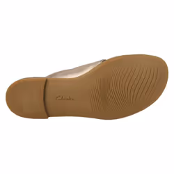 Ladies Clarks Knot Detailed Mule Sandals Reyna Twist - Gold, UK 7