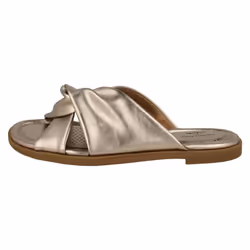 Ladies Clarks Knot Detailed Mule Sandals Reyna Twist - Gold, UK 8