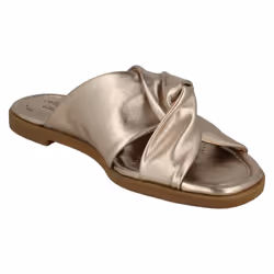 Ladies Clarks Knot Detailed Mule Sandals Reyna Twist - Gold, UK 8