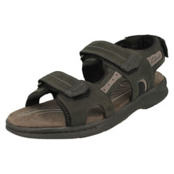 Mens Clarks Ultimate Comfort Adjustable Sandals Hapsford Trail - Beige, UK 7