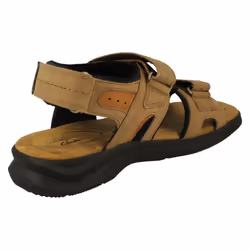 Mens Clarks Ultimate Comfort Adjustable Sandals Hapsford Trail - Beige, UK 7