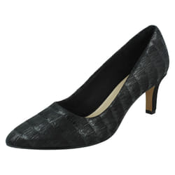Ladies Clarks Formal Court Shoes Illeana Tulip - Black, UK 6.5