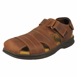 Mens Clarks Ankle Strap Casual Sandals Hapsford Creek - Black, UK 7