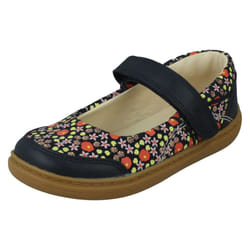 Girls Clarks Mary Jane Shoes Flash Stripe - Ivory, UK 7 Infant