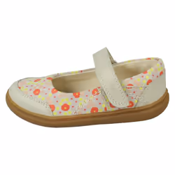 Girls Clarks Mary Jane Shoes Flash Stripe - Ivory, UK 7 Infant