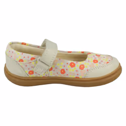 Girls Clarks Mary Jane Shoes Flash Stripe - Ivory, UK 8 Child