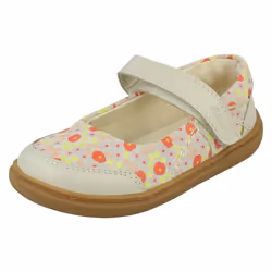 Girls Clarks Mary Jane Shoes Flash Stripe - Navy, UK 7.5 Infant
