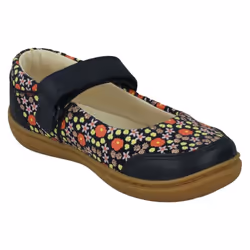 Girls Clarks Mary Jane Shoes Flash Stripe - Navy, UK 8.5 Child