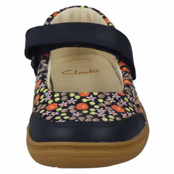 Girls Clarks Mary Jane Shoes Flash Stripe - Navy, UK 9.5 Child