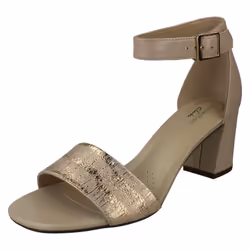 Ladies Clarks Heeled Ankle Strap Sandals Jocelynne Cam - Pink, UK 7