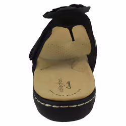 Ladies Clarks Backless Toe-Post Sandals Laurieann Gema - Black, UK 6.5