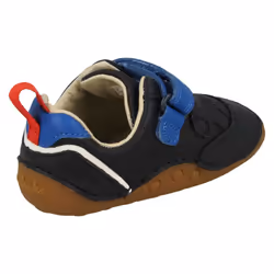 Childrens Clarks Casual Hook And Loop Strap Shoes Tiny Sky T - Navy Leather - UK Size 3F - EU Size 18.5 - US Size 3.5M